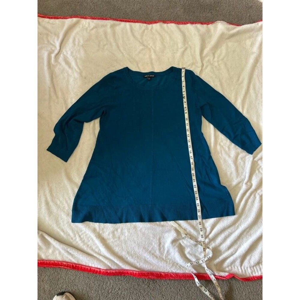 Teal cable & gauge long sleeve medium